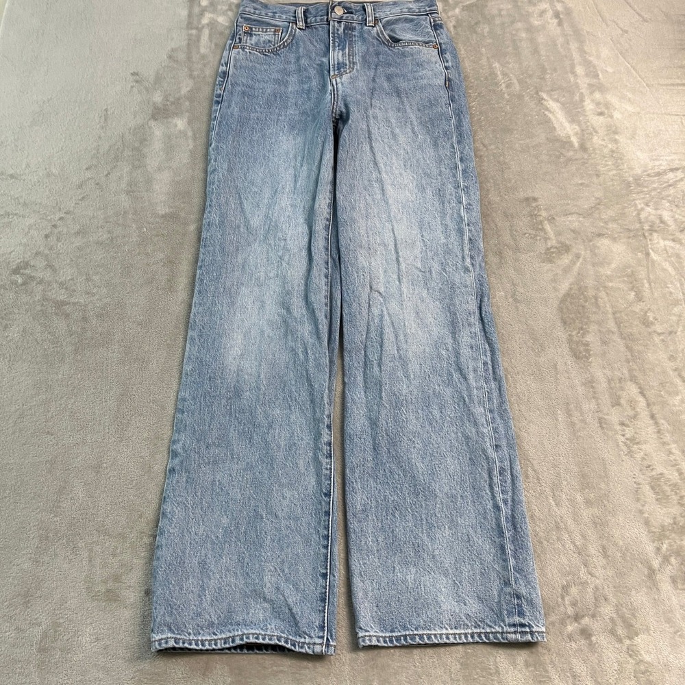 Denim Forum Aritzia The Farrah Hi-Rise Wide Leg Jeans Light Wash Blue 25 (27x32)